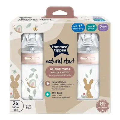 Tommee Tippee Natural Start kojenecká lahev 0m+ 260ml 2ks