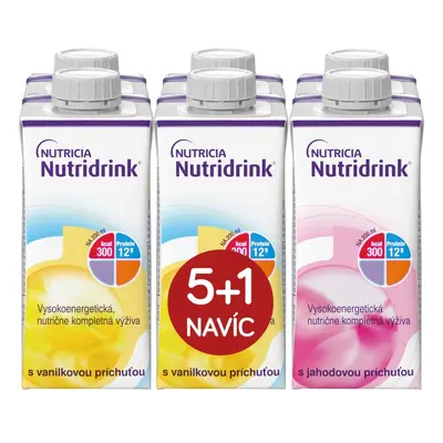 Nutridrink 5+1 s příchutí vanilka-jahoda 6x200 ml