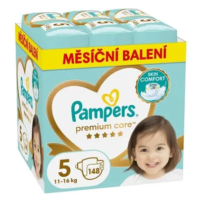 PAMPERS Premium Care plenky velikost 5 Junior 11-16kg měsíční balení 148 ks