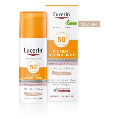 EUCERIN SUN Emulze na opalování na obličej Pigment Control SPF50+ středně tmavá 50 ml