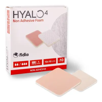 HYALO4 SILICONE ADHESIVE NON-BORDER FOAM LITE DRESSING 10 X 10 CM ODLEHČENÉ SILIKONOVÉ ADHEZIVNÍ