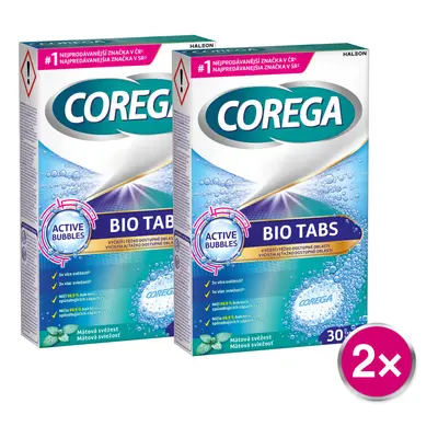 Corega Bio Tabs čisticí tablety na zubní náhradu 30ks - balení 2 ks