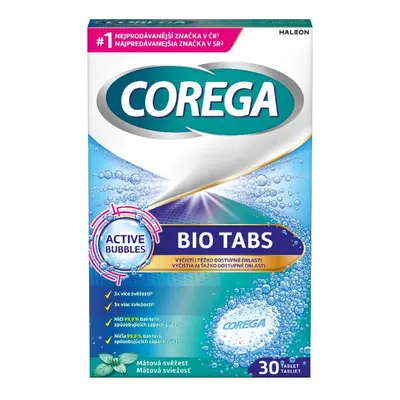 Corega Bio Tabs čisticí tablety na zubní náhradu 30ks