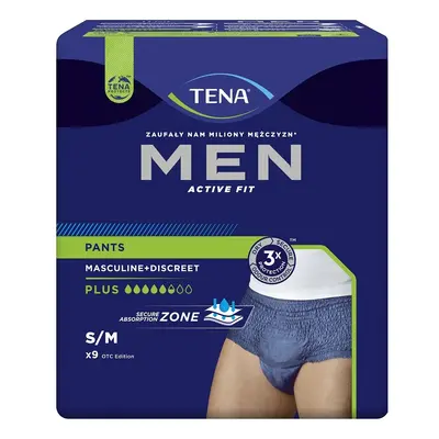 TENA Men Pant Plus, velikost S/M Natahovací absorpční kalhotky, obvod boků: 75-105