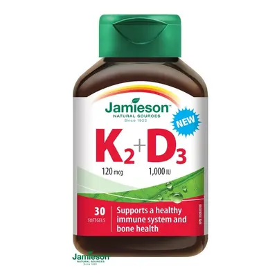 JAMIESON Vitamíny K2 120mcg a D3 1000 IU cps.30