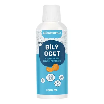 Allnature Bílý ocet 10% s esenciálním olejem pomeranč 1000ml