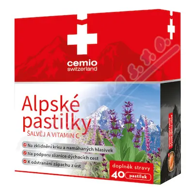 Cemio Alpské pastilky Šalvěj a vitamin C 40pastilek