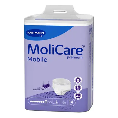 KALHOTKY NAVLÉKACÍ MOLICARE MOBILE 8 KAPEK L BOKY 100-150CM,2394ML,14KS