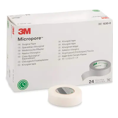 3M Micropore papírová náplast 1530-0 bílá 1,25 cm x 9,1 m 24 ks