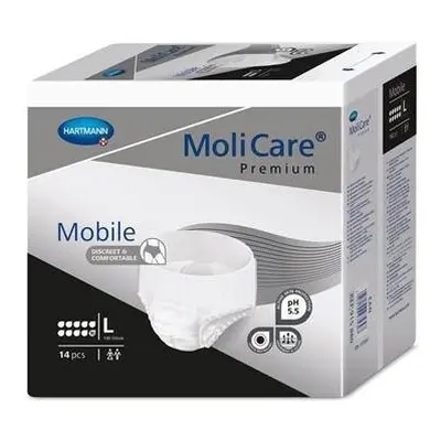 KALHOTKY ABSORPČNÍ NATAHOVACÍ MOLICARE MOBILE 10 KAPEK L BOKY 100-150CM,2613ML,14KS