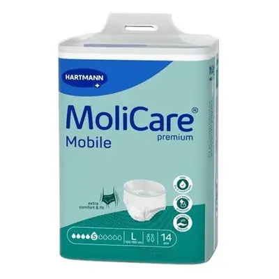 KALHOTKY NAVLÉKACÍ MOLICARE MOBILE 5 KAPEK L BOKY 100-150CM,1223ML,14KS