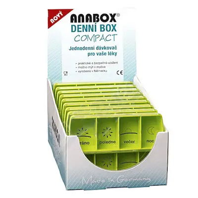 Dávkovač na léky - zelený ANABOX denní box COMPACT