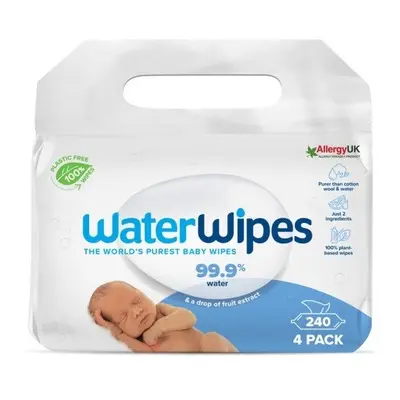 WaterWipes Dětské vlhčené ubrousky 100% bioodbouratelné 4x60ks