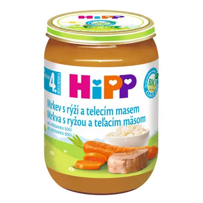 HiPP Mrkev s rýží a telecím m. BIO 4/6m 190g