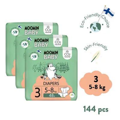 Moomin Baby 3 Midi 5-8kg eko plenky 3x48ks