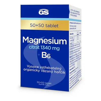 GS Magnesium citrát 1340mg+B6 tbl.50+50