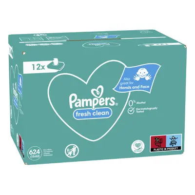 Pampers Fresh Clean vlhčené ubrousky 12x52ks