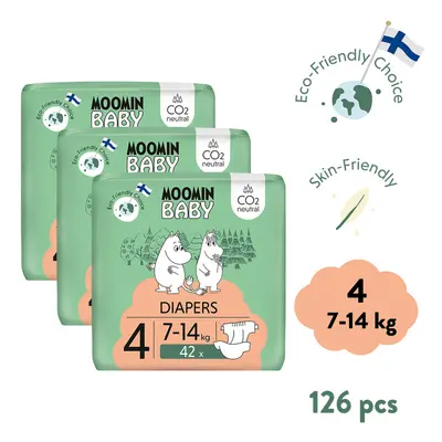 Moomin Baby 4 Maxi 7-14kg eko plenky 3x42ks