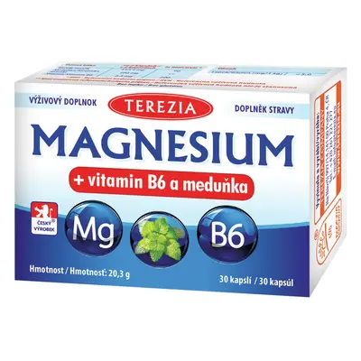 TEREZIA Magnesium + vitamin B6 a meduňka 30 kapslí