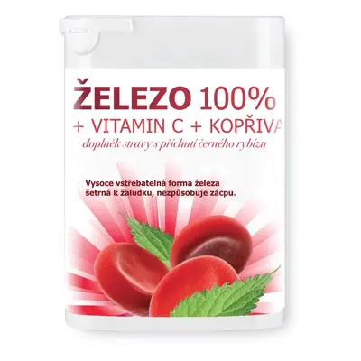 Železo 100% + vitamin C + kopřiva tbl.90