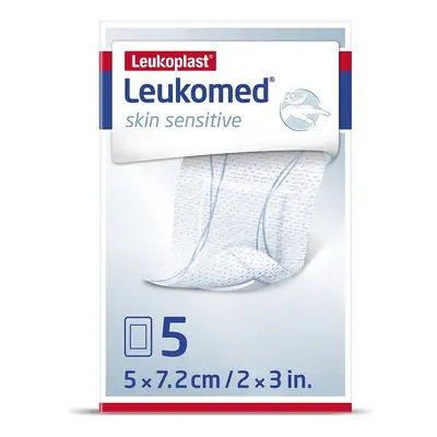 LEUKOMED SKIN SENSITIVE STERILE 5X7,2CM SAMOLEPÍCÍ KRYTÍ Z NETKANÉ TEXTILIE S POLŠ