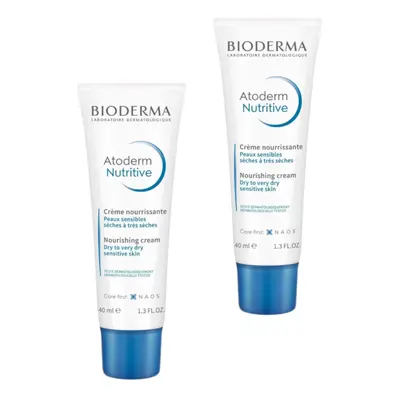 BIODERMA Atoderm Nutritive výživný denní krém pro suchou a citlivou pleť 40 ml - balení 2 ks