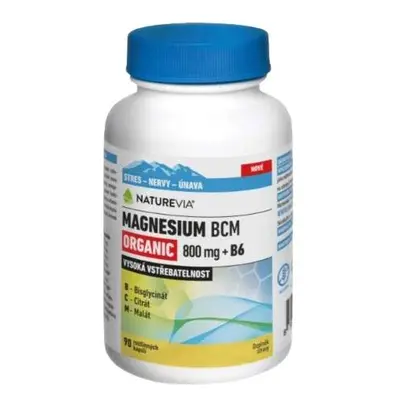 NatureVia Magnesium Organic BCM 800mg +B6 cps.90