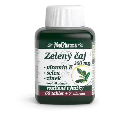 MedPharma Zelený čaj 200mg Vitamín E + Selen + Zinek 67 tablet