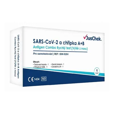 JusChek SARS-CoV-2 a chřipka A/B antigen.test 1ks