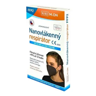 NANO M.ON nanovlákenný respirátor FFP2 černý 5ks