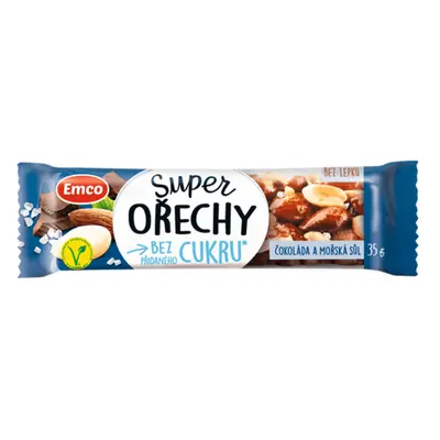 EMCO Super ořechy tyčinka Čokoláda a mořská sůl 35g