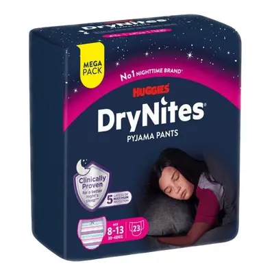 DryNites natahovací kalhotky na noc pro dívky MEGA pack 8-13 let / 30-48kg / 23ks