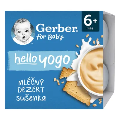 Gerber Hello yogo mléčný dezert sušenkový 4x100g 6M+