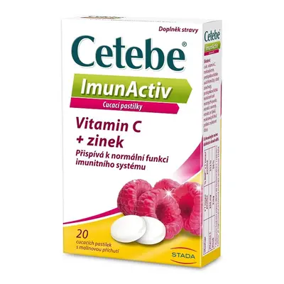 Cetebe ImunActiv Vitamin C + zinek 20 cucacích pastilek