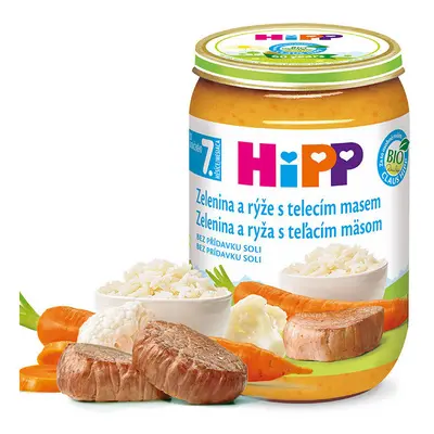 HiPP JUNIOR BIO Zelenina s rýží a telecím masem 220g