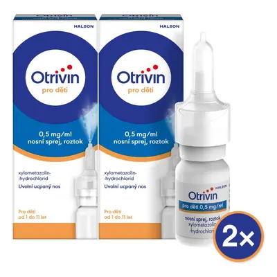 Otrivin 0,5mg/ml nosní sprej pro děti při léčbě ucpaného nosu 10ml - balení 2 ks