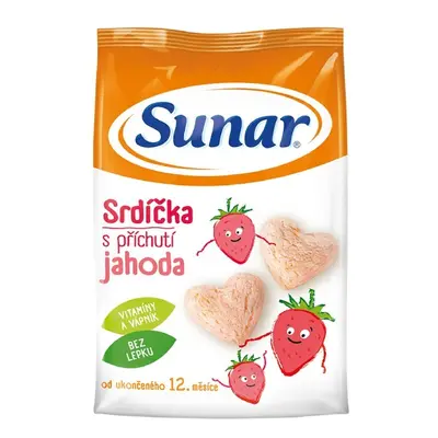 Sunar dětské křupky jahodová srdíčka 50 g