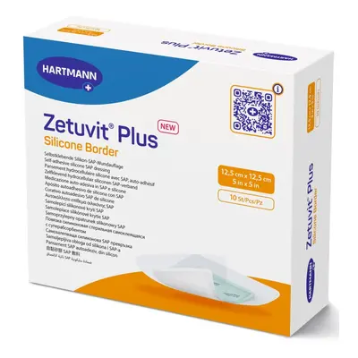 ZETUVIT PLUS SILICONE BORDER 12,5X12,5CM,10KS