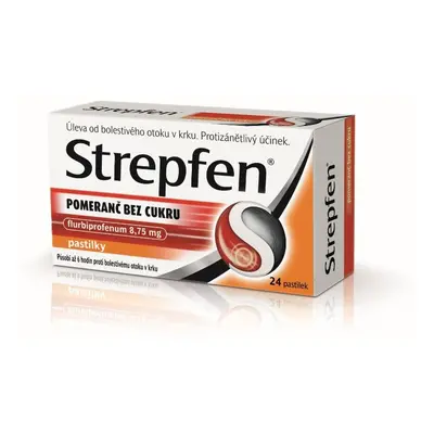 STREPFEN POMERANČ BEZ CUKRU 8,75MG PAS 24