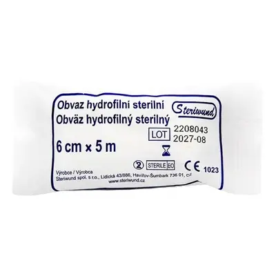 Obin.hydrofil.pletené ster.6cmx5m/1ks Steriwund