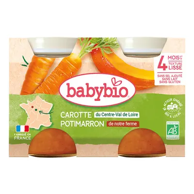 BABYBIO mrkev-dýně 4m+ 2x130g