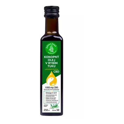 Zelená Země BIO Konopný olej v rybím tuku s CBD 250 ml