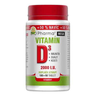 Vitamín D3 Mega 2000 I.U. tbl.180+90 Bio-Pharma