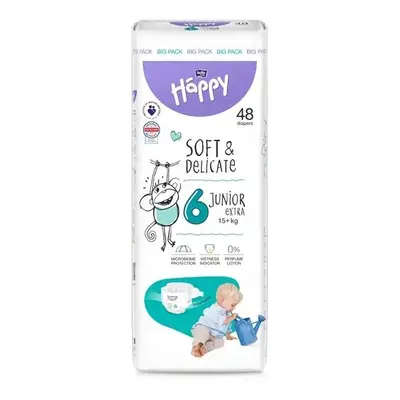 Happy Soft&Delicate 6 dětské pleny 15+kg 48ks