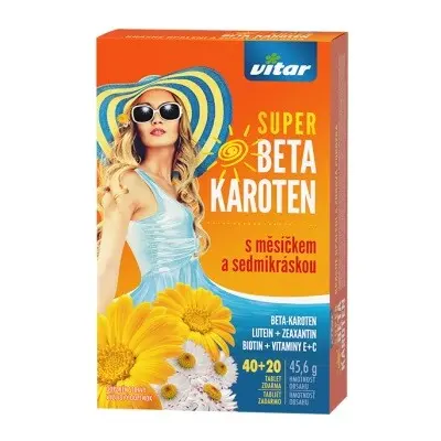 Vitar Super Beta-karoten s měsíčkem a sedmikráskou 40+20 tablet