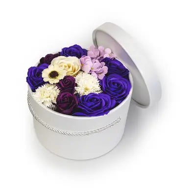 Happylu.cz Mýdlové květiny ve flower boxu - Viola Velikost: velká, Barva flower boxu: Černá