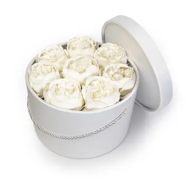 Happylu.cz Bílé mýdlové pivoňky Barva flower boxu: Khaki