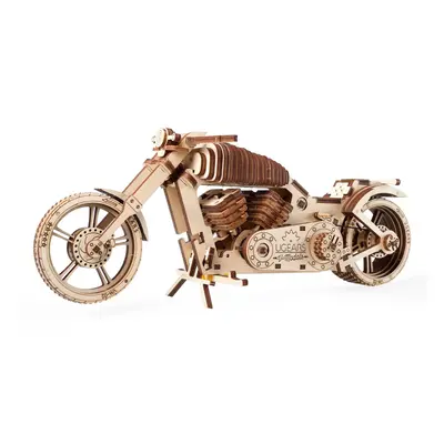 DD Dřevěná 3D mechanické puzzle - Motorka (chopper)