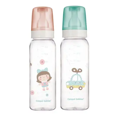 Canpol babies Lahev skleněná s úzkým hrdlem TOYS 240ml