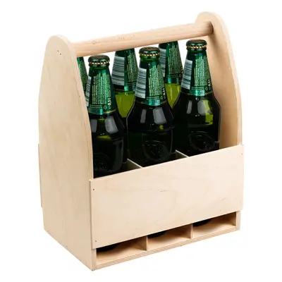 FK Dřevěný nosič na pivo 32x26x16 cm, Přírodní